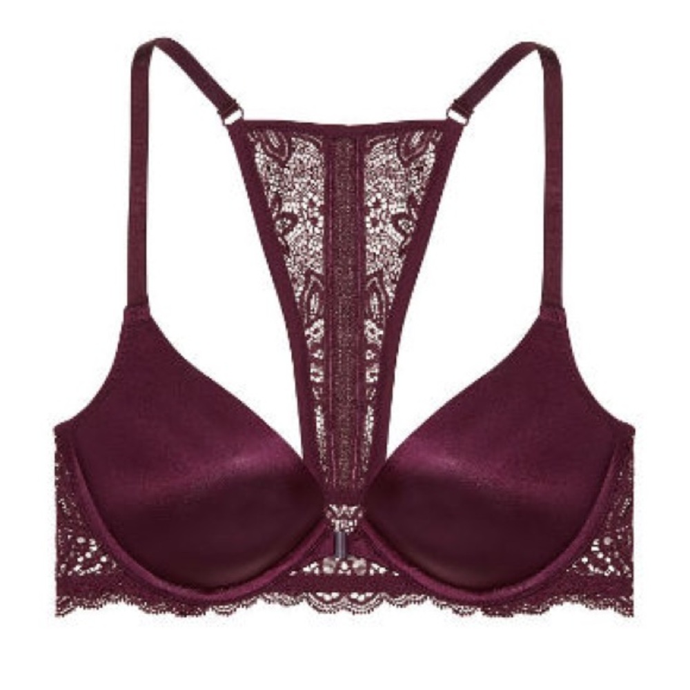 Victoria’s Secret Bombshell Rhinestone Lace Halter Bra Front Clasp 34C